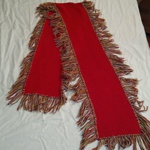 ⭐Funky fringe scarf vintage? Red